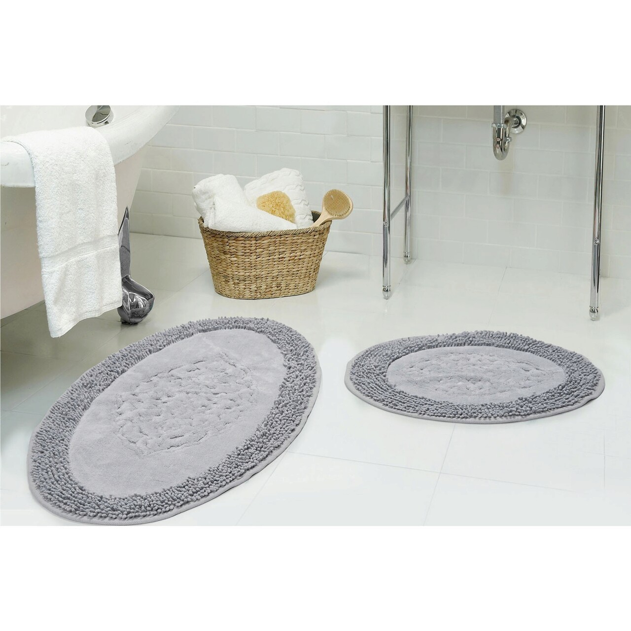 Set covorase de baie, L'essentiel Maison, Cottonkt 000418, Gri - imagine 6